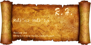 Rácz Héla névjegykártya