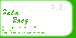 hela racz business card